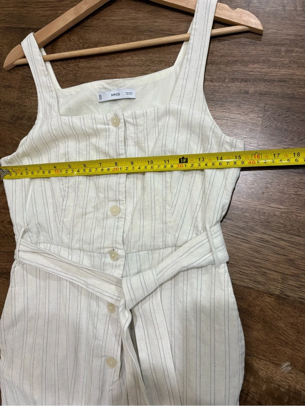 Mango / MNG Cream color Striped  Jumpsuit Women’s Size XS